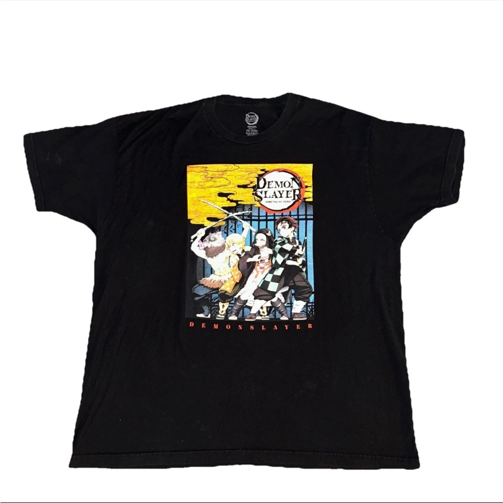 Demon Slayer Kimetsu No Yaiba Anime T Shirt Adult 2XL XXL Black Mens